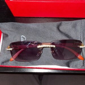 Cartier Gold and Dark Purple Sunglasses